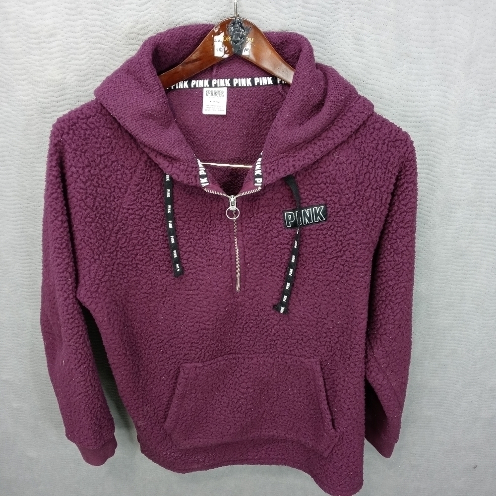 Pink Victoria's Secret Womens Purple Half Zip Flee